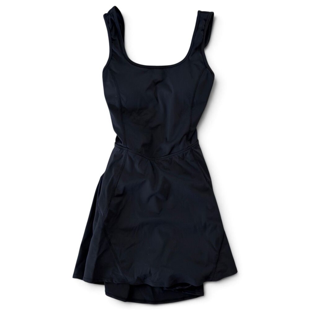 NWT Halara SoftlyZero Airy Active Dress XS Black Built In Shorts Pockets Bra